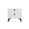 Cushy Boucle Fabric Nightstand - Soft-Touch Bedside Table with Drawer in Textured Boucle Upholstery