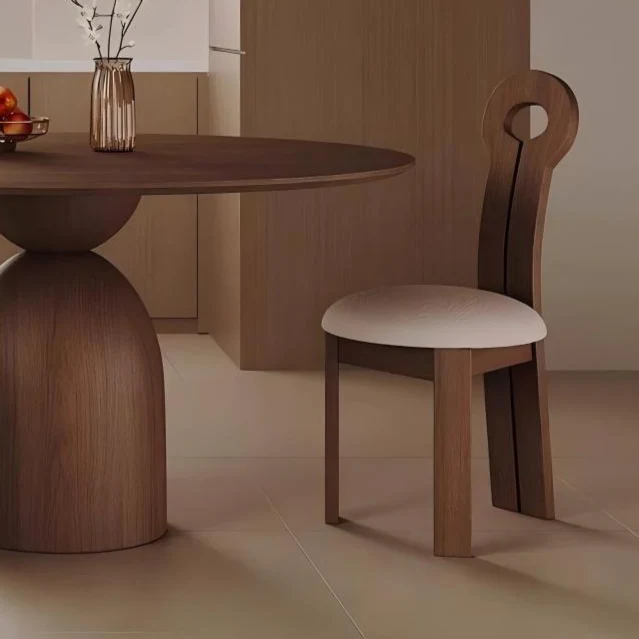Marino Round Dining Table - Mid-Century Style Pedestal Table in Walnut Wood for Small Spaces - Image 7
